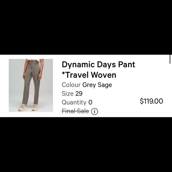 Lululemon Dynamic Days Travel Pant size 8 grey sage - Picture 4 of 8